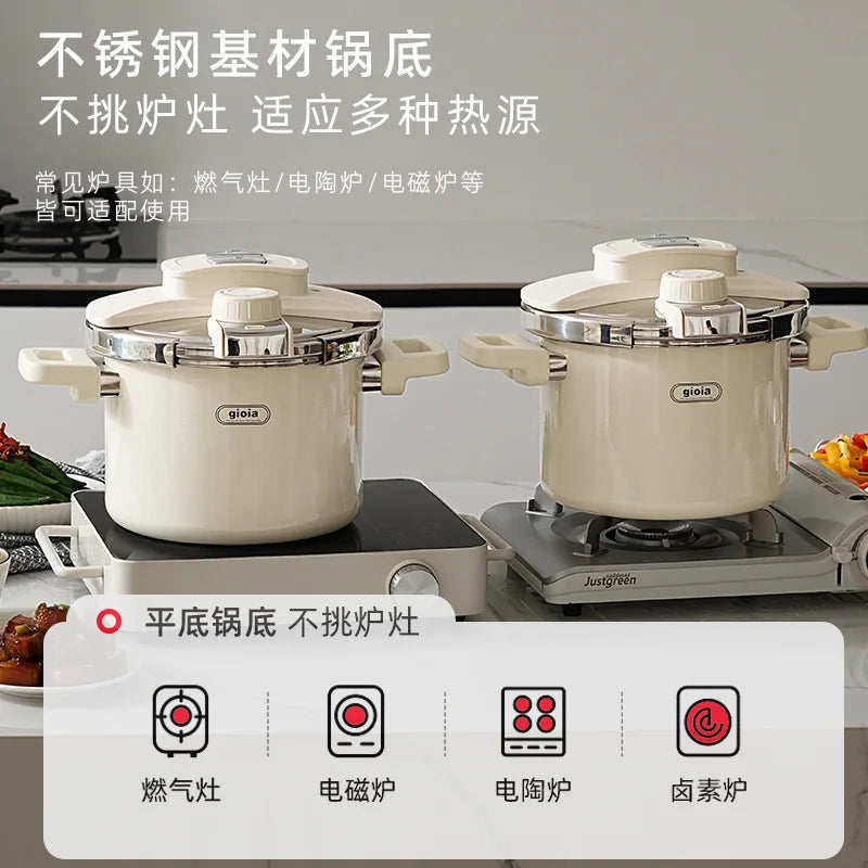 6L Enamel Pressure Cooker Multifunctional Pressure-Limited Explosion-proof Pressure Cooker Stainless Steel Kitchen Pressure Pot