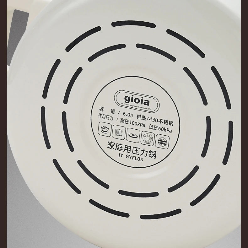 6L Enamel Pressure Cooker Multifunctional Pressure-Limited Explosion-proof Pressure Cooker Stainless Steel Kitchen Pressure Pot